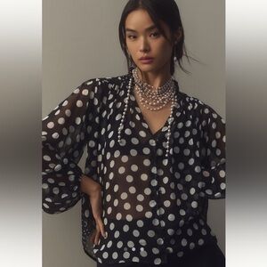 Estela sheer printed blouse